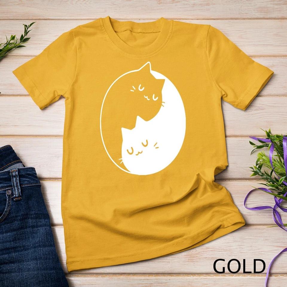 Yin Yang Cat- Meditation, Yoga Cat Lover Unisex T-shirt 2 S