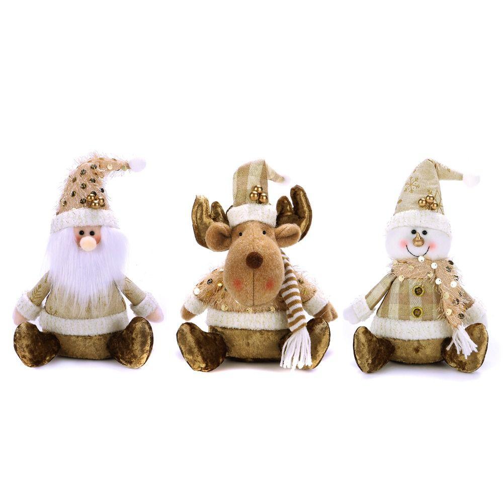 Tabletop Doll Santa Claus Doll Realistic Christmas Elk Plush Toy  Christmas Atmosphere