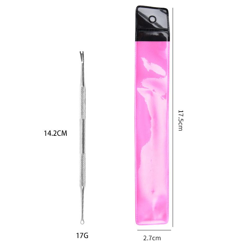 Russian-Style Double-Ended Nail Art Tool: Steel Cuticle Pusher & Slanted Polishing Head
