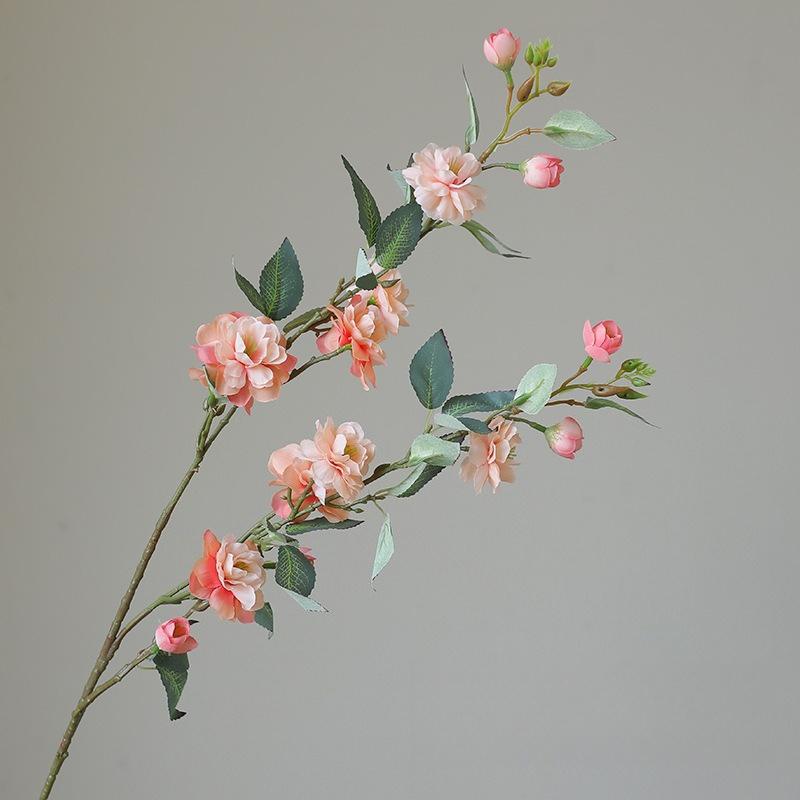 

Artificial Wild Camellia Flower LongBranch Peach Blossom Plum for Wedding Home Table Decor Photography Flower Decorative Flores оранжевый