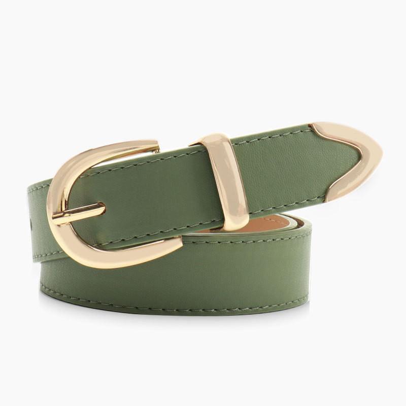 Simple Faux Leather Belt For Women With Alloy Buckle Suitable For Work And Daily Use