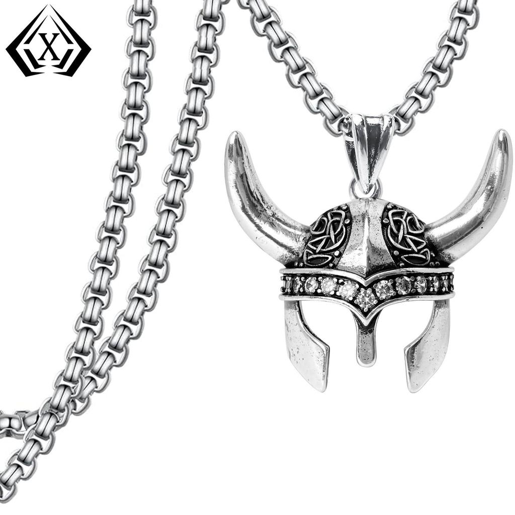 Punk Gothic Helmet Pendant Necklace - Edgy, Dark Style