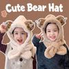 Windproof Kids Hat Hooded Scarf Thermal One-piece Pullover Hat Soft Winter Baby Hat