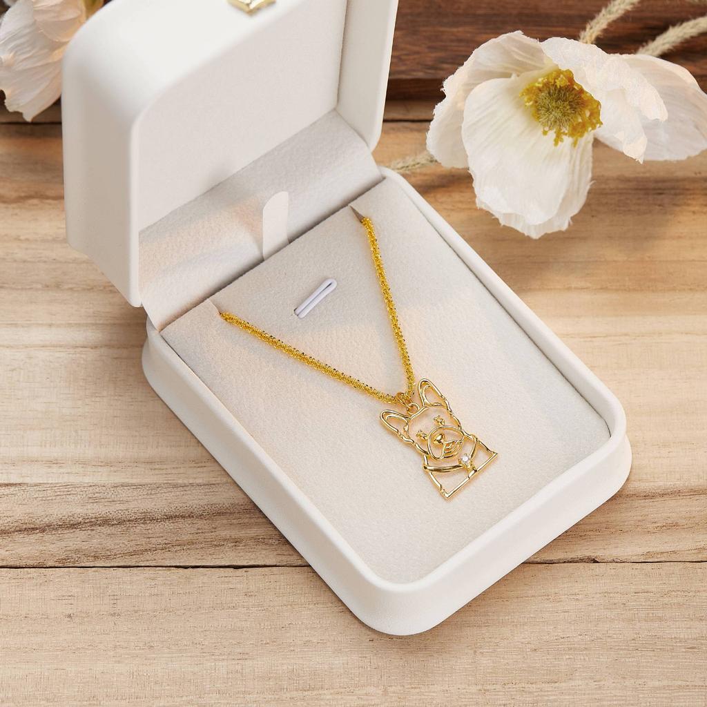 Simple S925 Sterling Silver Pet Dog Necklaces Jewelry Gold Plated Cute Cat Memorial Custom Pendant Gift for Dogs