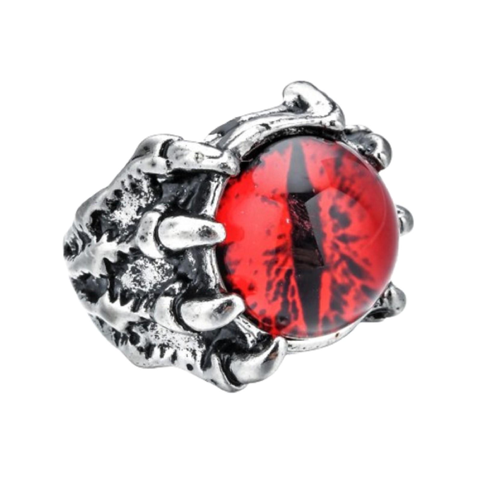 

Крутое кольцо с когтями дракона Eagley Claws Eye Ring, индивидуальное панк-кольцо Devil Eye Open Ring для мужчин и женщин в стиле ретро, ювелирные изделия для рук One Size красный