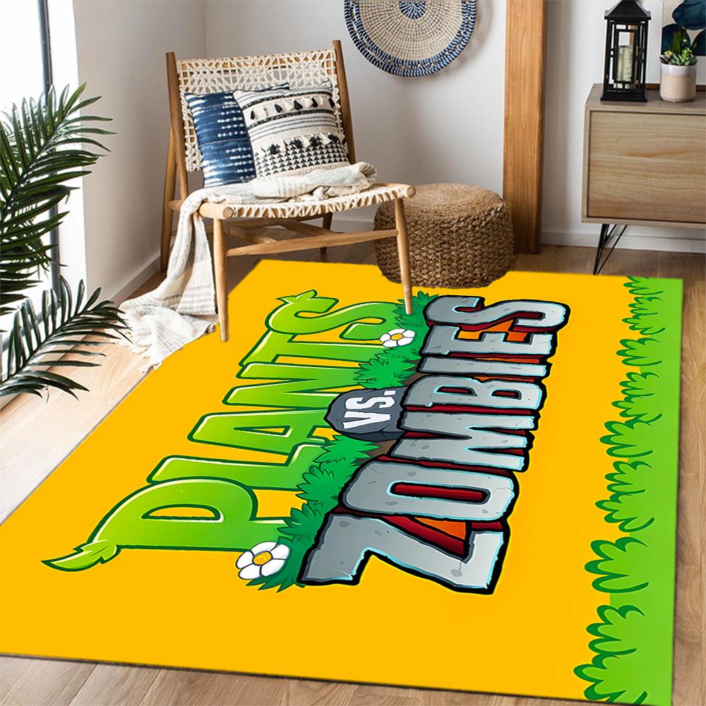 Zombie-Pflanzen Party-Thema Anti-Rutsch-Teppiche - Polyester Heimdekoration, Geeignet für Schlafzimmer, Wohnzimmer, Eingangsbereiche, Studios und Dekorationen