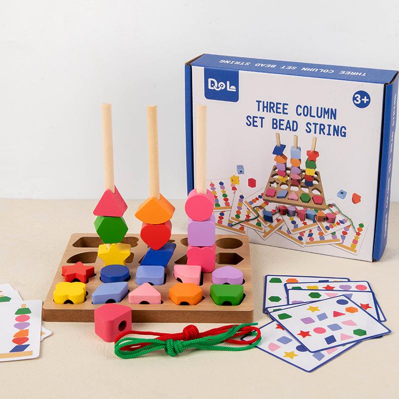 

Монтессори Трехстолбчатые пирамидки для концентрации внимания и распознавания форм у малышей