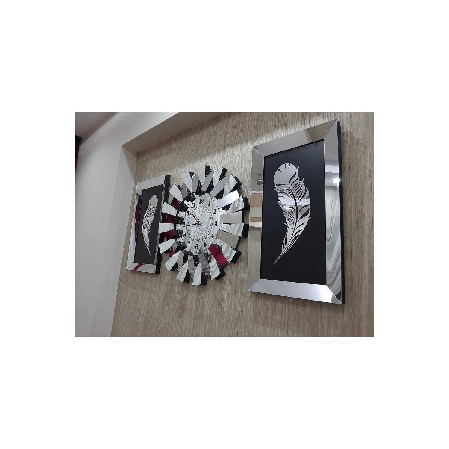 

Настенные часы из 3 предметов, 3d модель фортепиано, зеркальное отражение, турецкие цифры из плексигласа, серебро