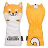 Golf Headcover Head Cover for Driver DR 440cc 460cc Coverfor Wood FWutility UT Moe Akita Inu Sold Individually As 1 pieceSet of 3 Yellow (for Driver