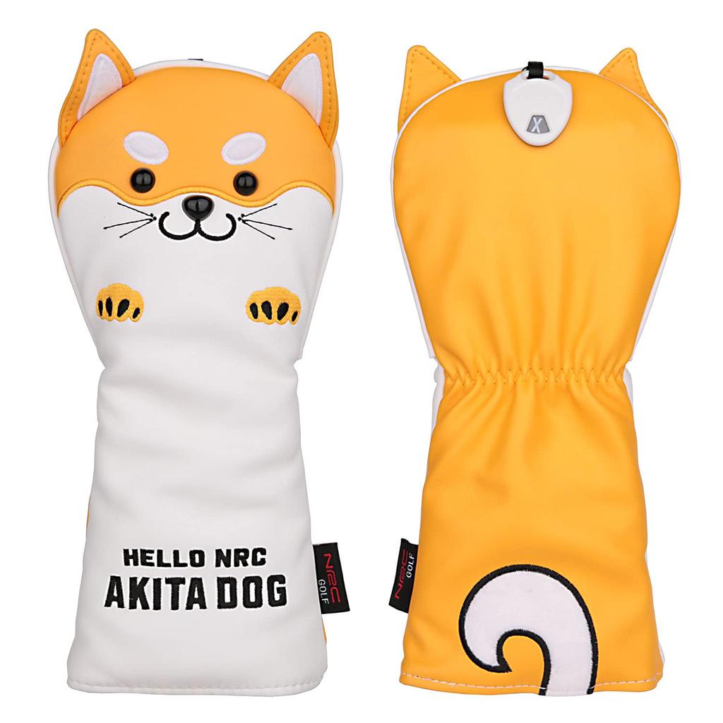 Golf Headcover Head Cover for Driver DR 440cc 460cc Coverfor Wood FWutility UT Moe Akita Inu Sold Individually As 1 pieceSet of 3 Yellow (for Driver
