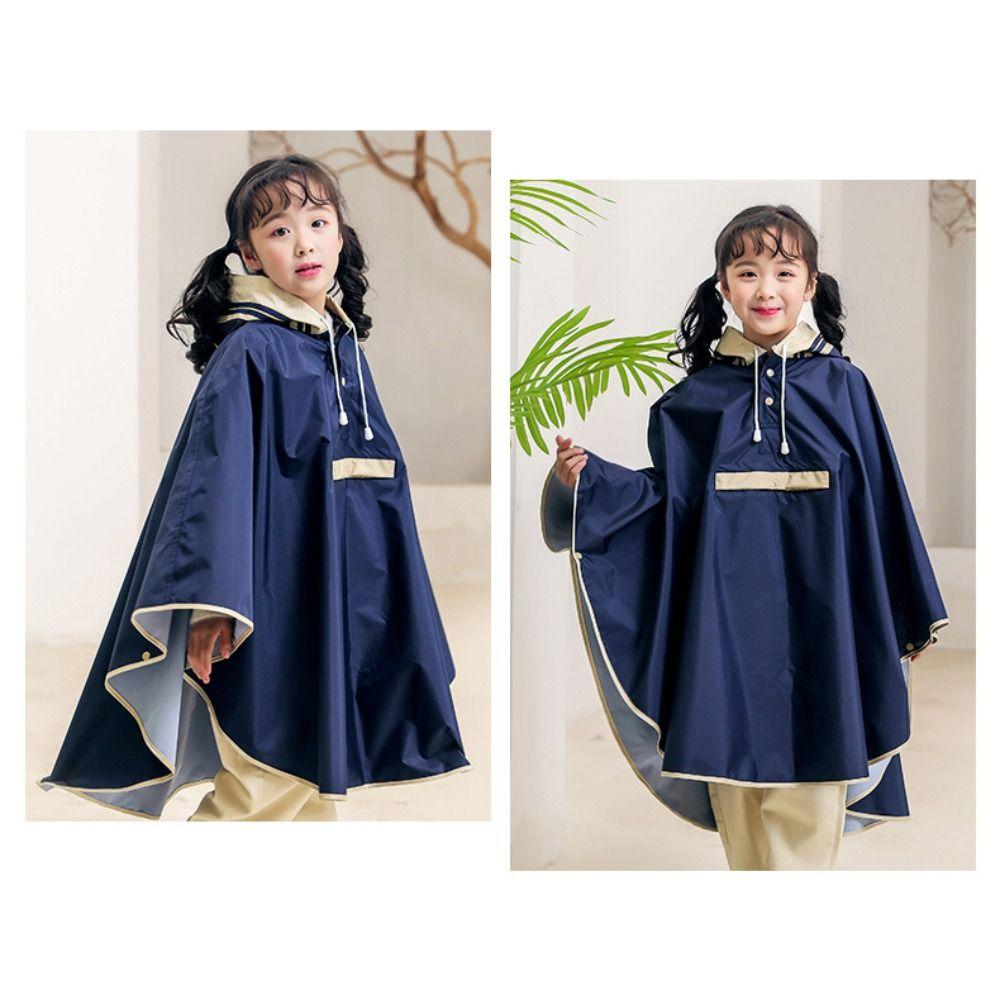 Comfortable Cloak-style Raincoat Windproof School Rain Gear Students Rain Jacket Primary School