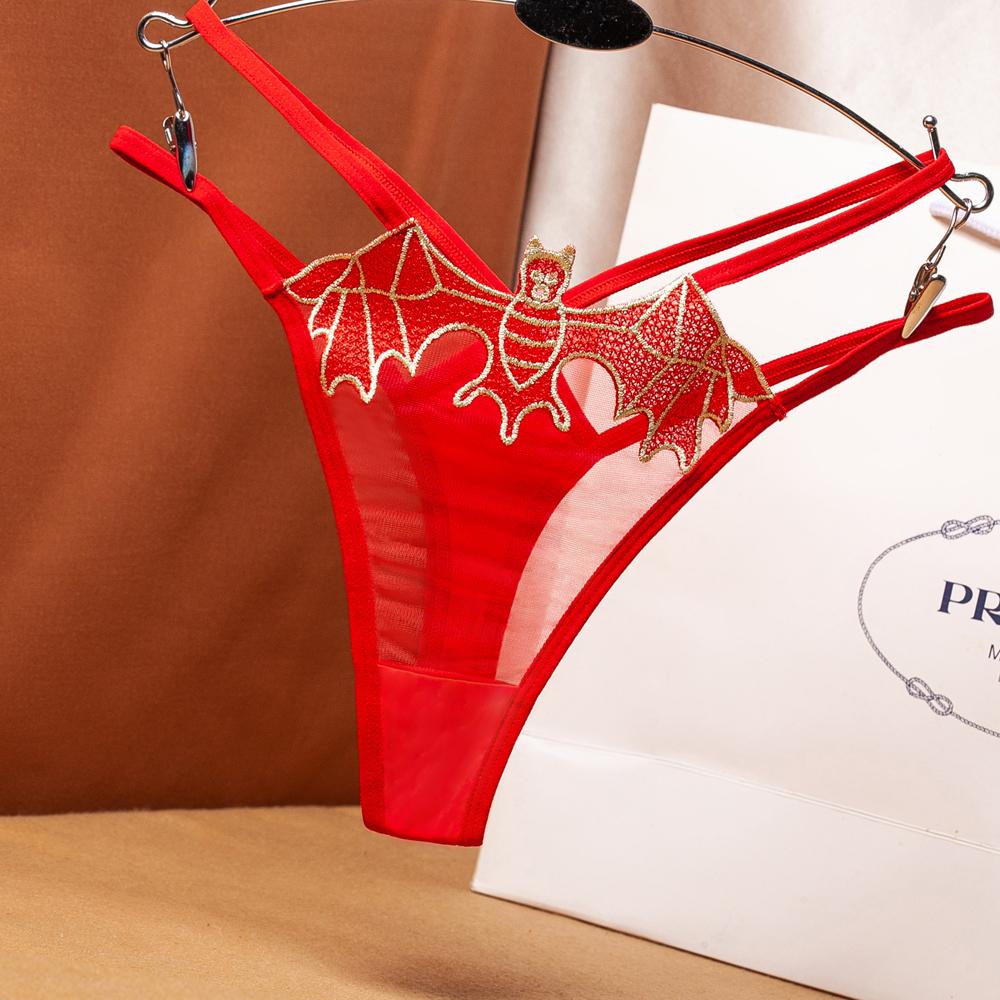 Damen Tangas mit Blumenmuster, Höschen für Frauen, T-Back, G-String, Spitze, niedrige Taille, Bikini-Slip, transparente Mädchen-Dessous