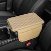 PU Leather Car Armrest Box Heightening Pad with Side Storage Bag Car Armrest Box Cushion Organizer Car Interior Accessories