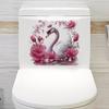Pink Swan Decals Self Adhesive Toilet Lid Sticker Bathroom Decoration Water Tank Cover Decor