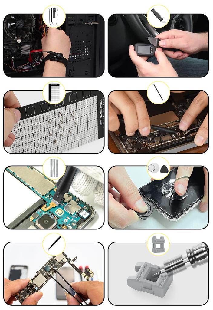 MOVMAO 2025 Precision Screwdriver 145 in 117 Special Tool Kit for DIY Repair Dedicated Case with Gray Set, 1, Bits, Torx, Magnetic, Non-Slip Handle,