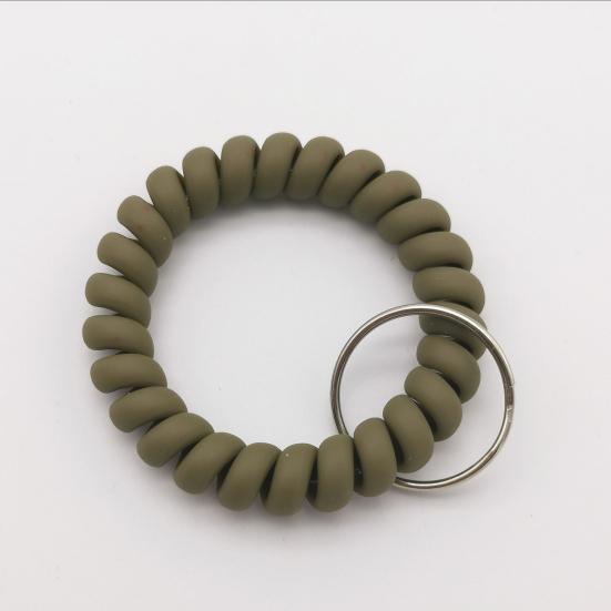 5 Stück Armband-Schlüsselanhänger Umweltfreundlicher Dehnbarer Kunststoff Flexibles Spiral-Handgelenkband für Kinder