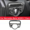 For Mercedes Benz W205 C180 C200 C300 C GLC Class Carbon Fiber Headlight Switch Knob Trim Frame Sticker Car Interior Accessories