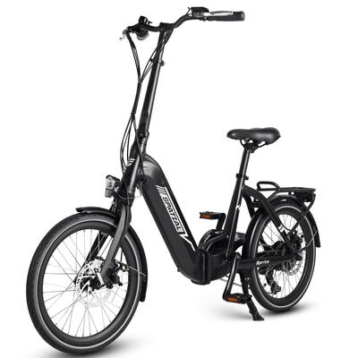 SPATIAL Sprite City E-bike voor volwassenen met meeneemzadel, 250W motor, 50 km actieradius, 7 versnellingen, IPX6 waterdicht, 20 inch racebanden, elektrische fiets voor buitengebruik