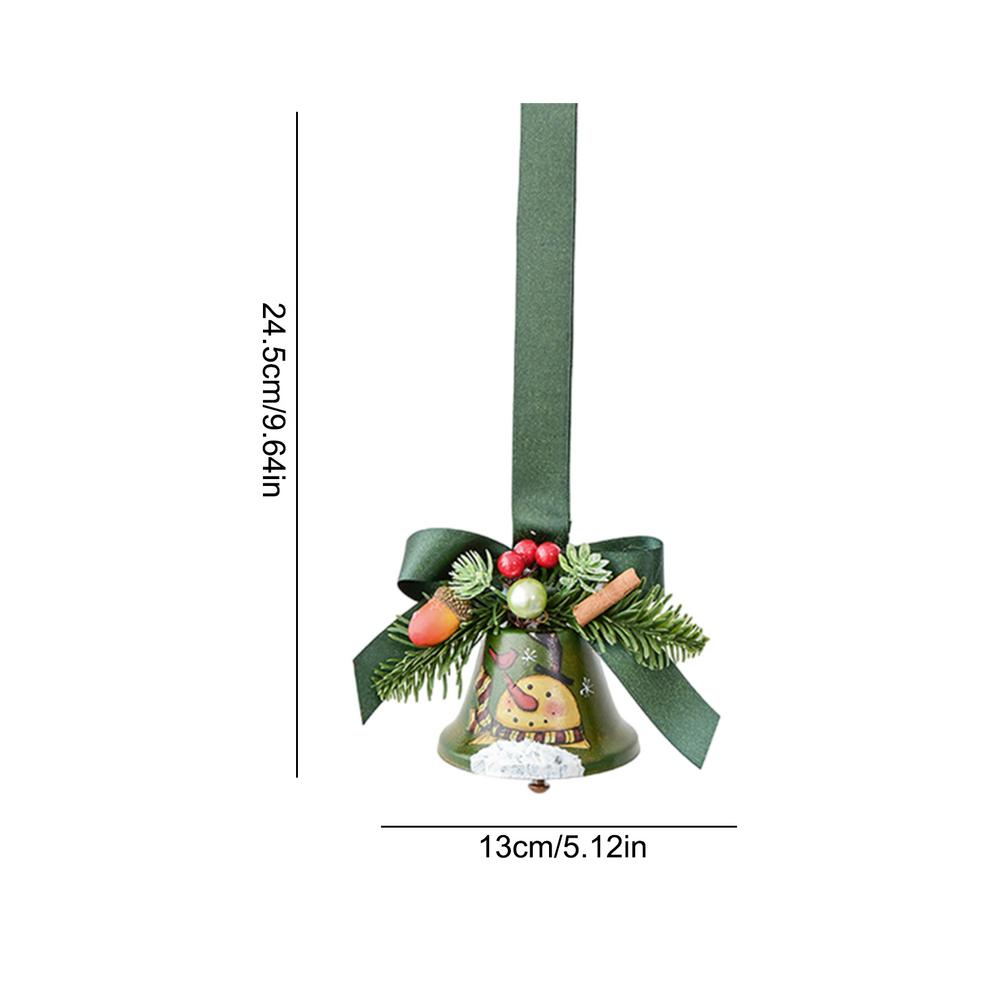 2025 Christmas Rustic Jingle Bell In Metal Pine Needle Christmas Bell Garland Ornament Indoor Outdoor Christmas Tree Pendant