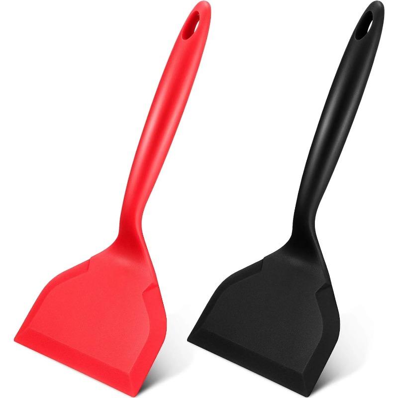 

Wide Silicone Spatula Shovel Turner Nonstick Fried Shovel Fish Spatula Silicone Wide Flexible Turner for Nonstick Cookware Egg чорний