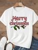 (Asian Size)sweet tree Tee Top festival  Merry Christmas New Year Holiday Women Print Lady Short Sleeve Fashion Graphic T-shirts