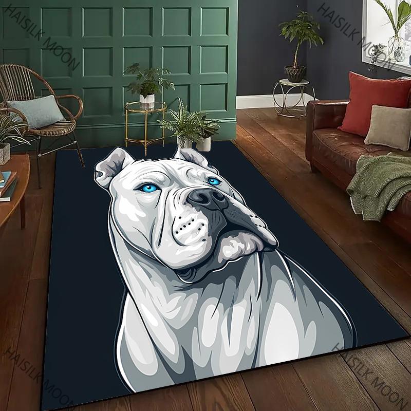 Nový ! APBT Americký Bully Pitbull Psi Tištěný Koberec, Obývací Pokoj Ložnice Kancelář Velkoplošné Koberce, Protiskluzová Strojově Pratelná Podložka