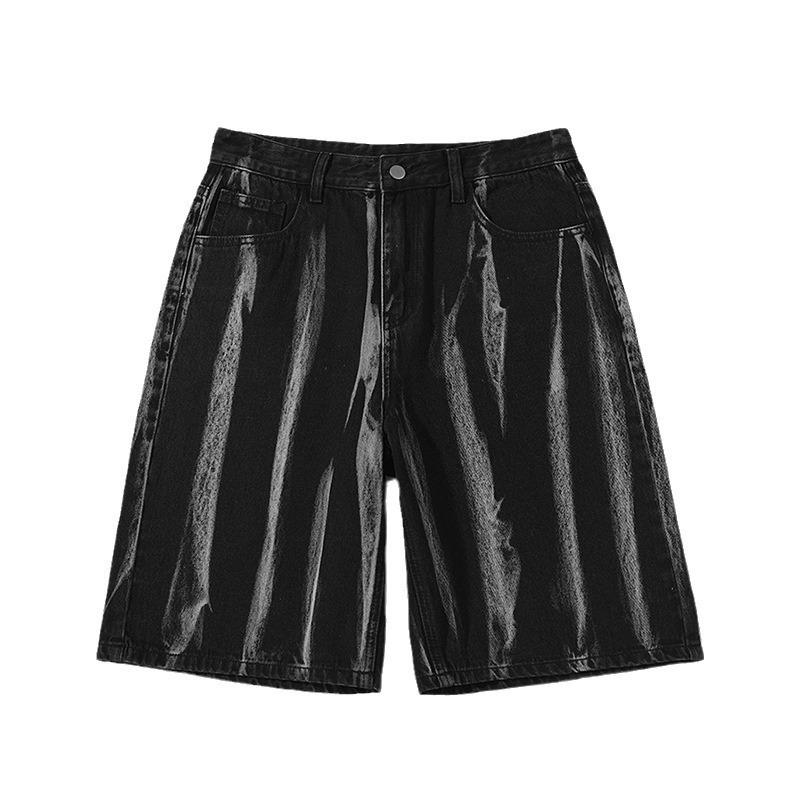 Джинсовые шорты JYL для мужчин, с эффектом тай-дай, летние, в гонконгском стиле, американский стиль, уличный стиль, повседневные джинсовые 3XL
