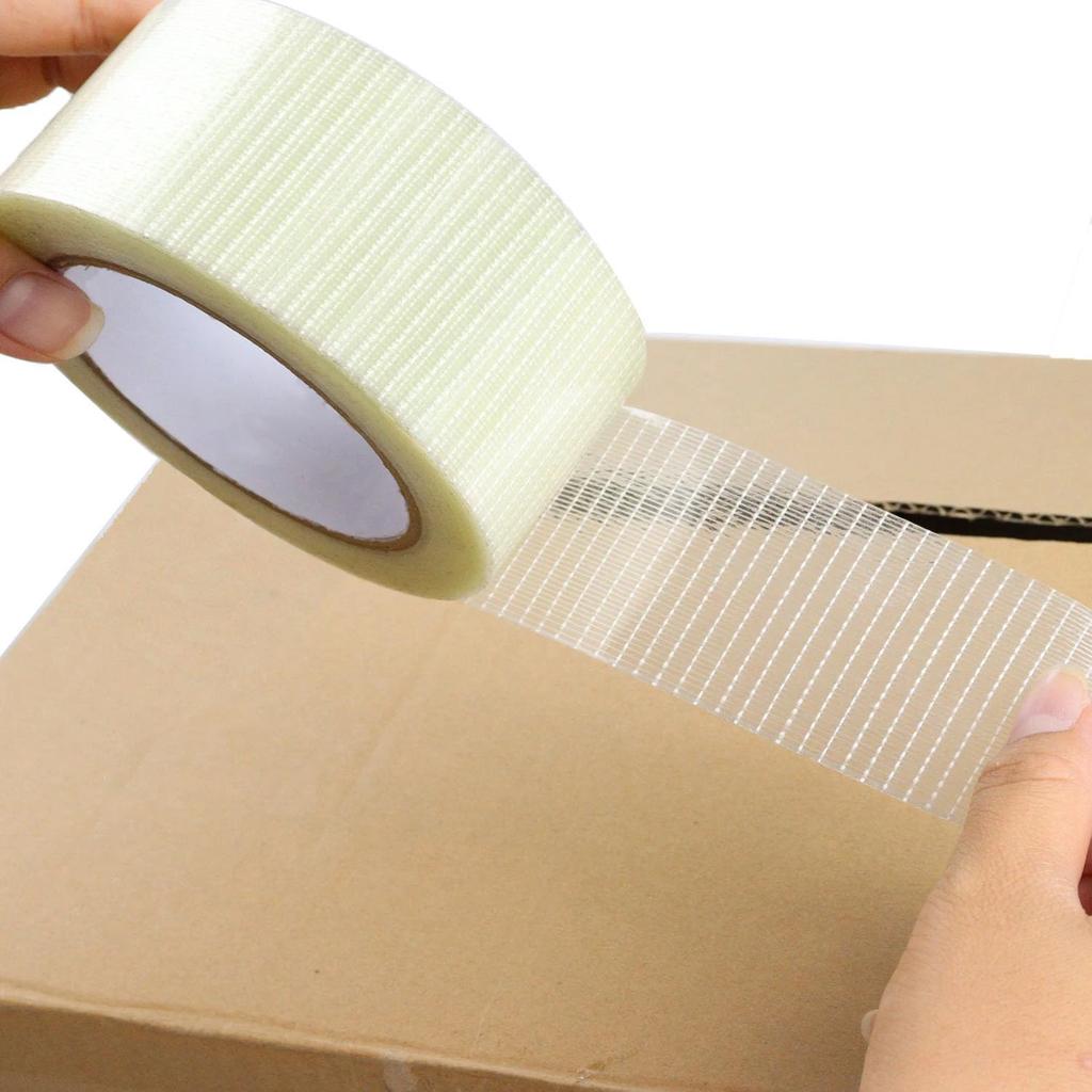 100/20m Verschleißfeste Glasfaser-Klebeband Starkes verstärktes Netzfaserband Einseitiges Umreifungs-Verpackungs-Gitterband