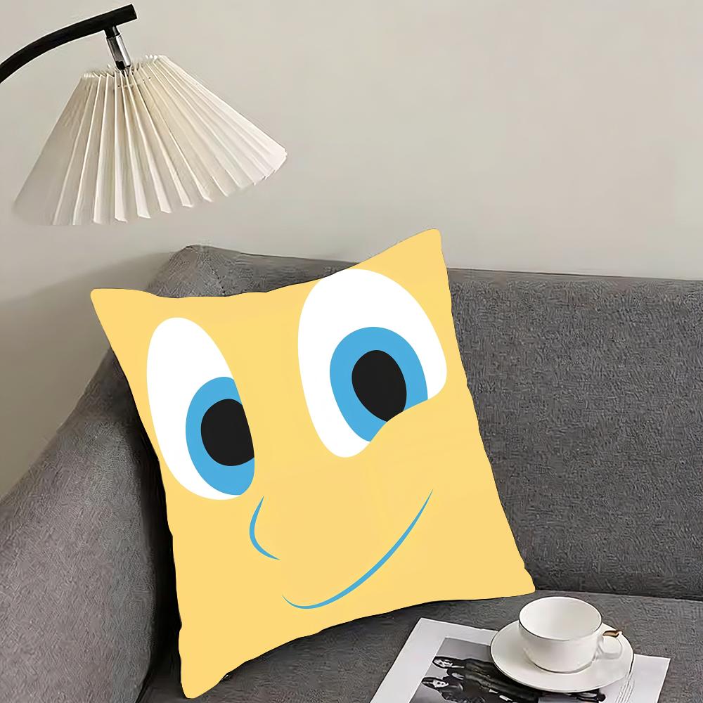 CARTOON ANGRY EYES Cute Cushion Cover Pillowcase Ultra Soft Skin Friendly Fabric Cloud Like Comfort  Concealed Zipper