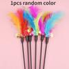 Hot Sale Cat Toys Random Color Cat Stick Feather Cat Toy with Small Bell Kitten Cat Interactive Toys Cat Supplies Pet Products