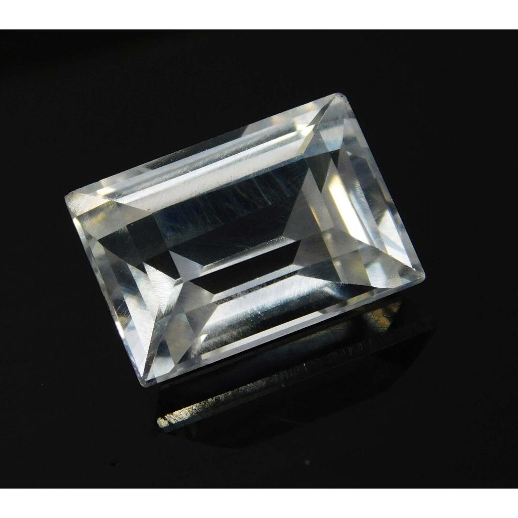 Natural White Sapphire Loose Gemstone 9.50 Ct Ceylon Emerald Cut September Birthday Birthstone