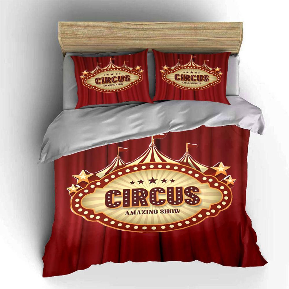Circus Amazing Show Set Bedding Duvet Cover Set Duvet Cover Pillowcases (1*Duvet Cover 2*Pillowcases, without duvet insert)