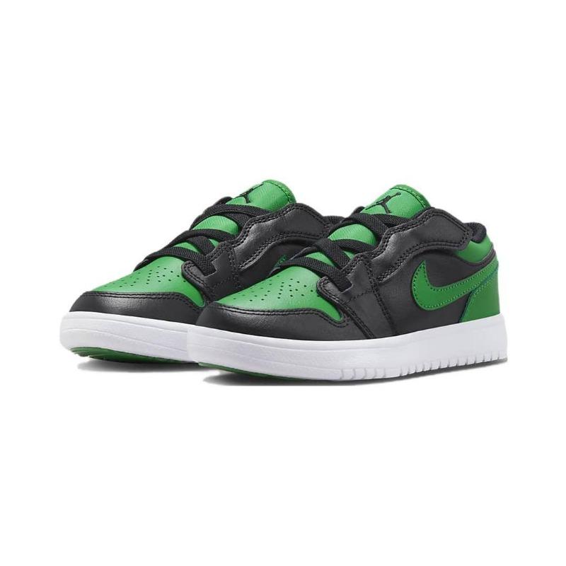 Air Jordan 1 Low Alt PS kids low-top basketball shoes black/green BQ6066-065