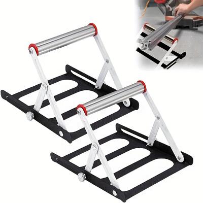 2pcs Adjustable Cutting Machine Support Frame, Foldable Metal, Table Saw Stand Adjustable Height, with Cutting Machine Attachment Tool
