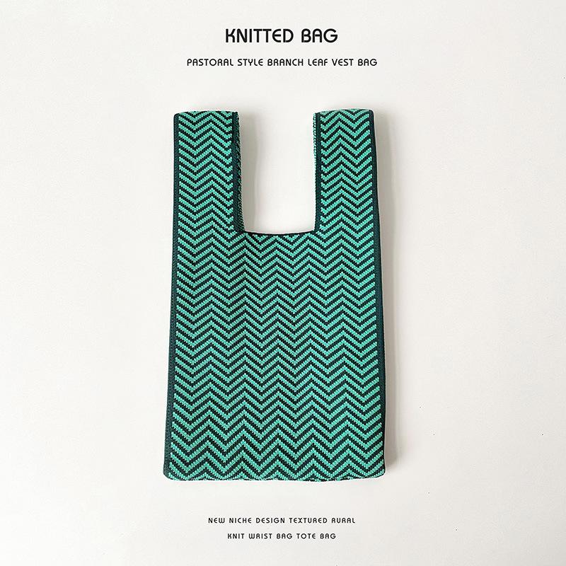 Colorful Knitted Handbags: Women's Fashion Shoulder Bags & Vest Waistcoat Styles