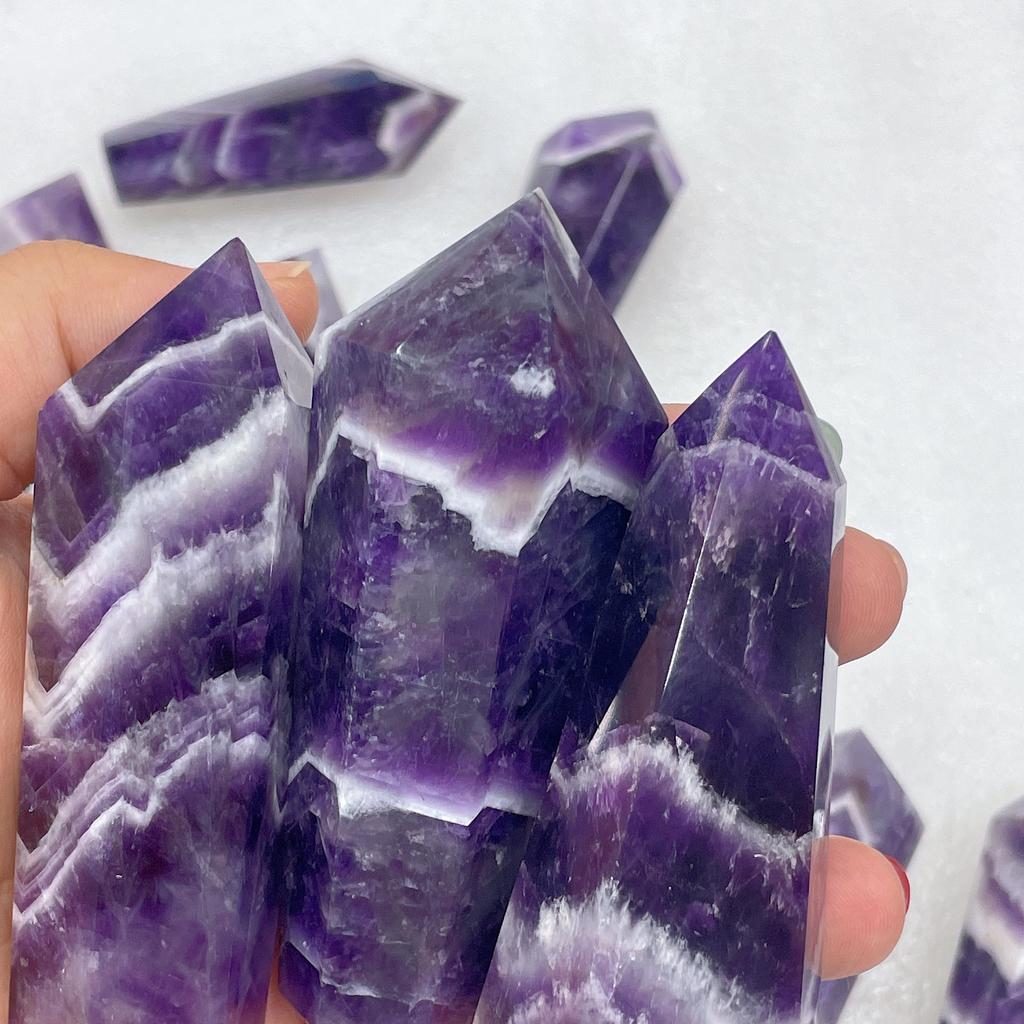 Polished Natural Crystal Point Healing Stone Meditation Dream Amethyst Quartz Tower Ornaments for Home Decoration