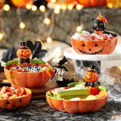 Black Cat Candy Plate Halloween Candy Bowl Home Holiday Party Snacks Storage Bowl Dessert & Bread Plates Tableware