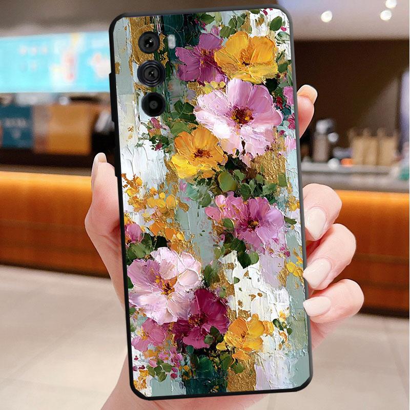 

Phone Case For Motorola Edge 60 50 40 Pro 60 50 40 30 Ultra Neo Fusion Moto G Stylus G Flower painting Moto Edge 30 Ultra