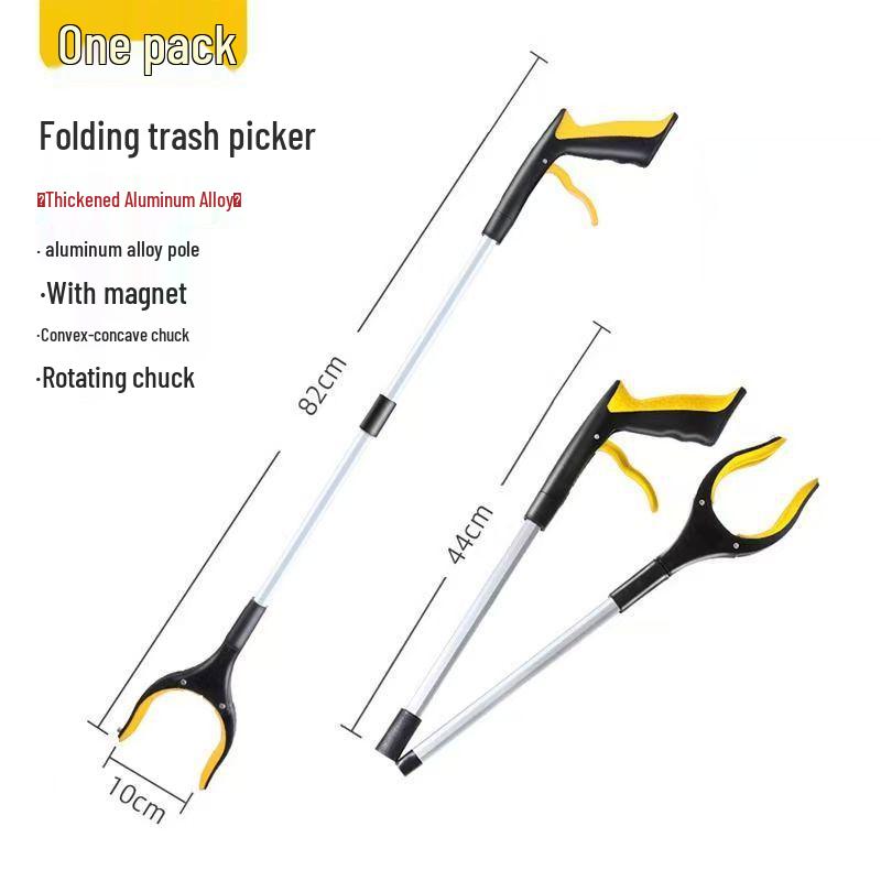 Premium Folding Aluminum Trash Grabber for Household and Sanitation Use