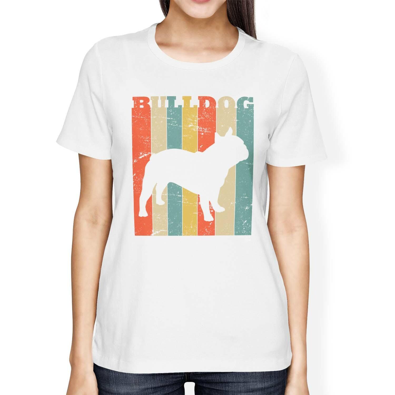1Tee Womens Loose Fit Bulldog Dog Breed Colourful Retro T-Shirt XXXXL