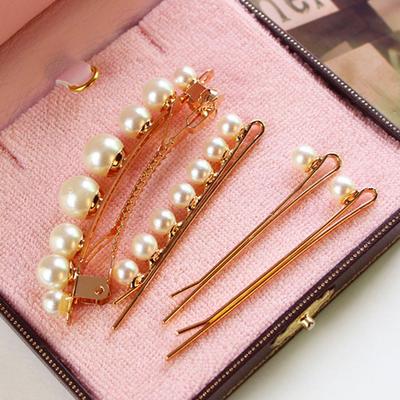 3pcs//4pcs Heart Pearl Hair Clip Sets Hairpins Bobby Pin Women Hair Accessories