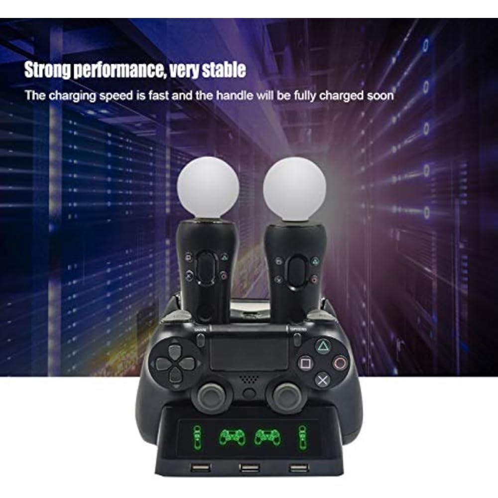 Charging Dock, Multi-function charger,/MOVE/ VR Controller 4 Charging Dock, USB Cable DC 5V/1000mA