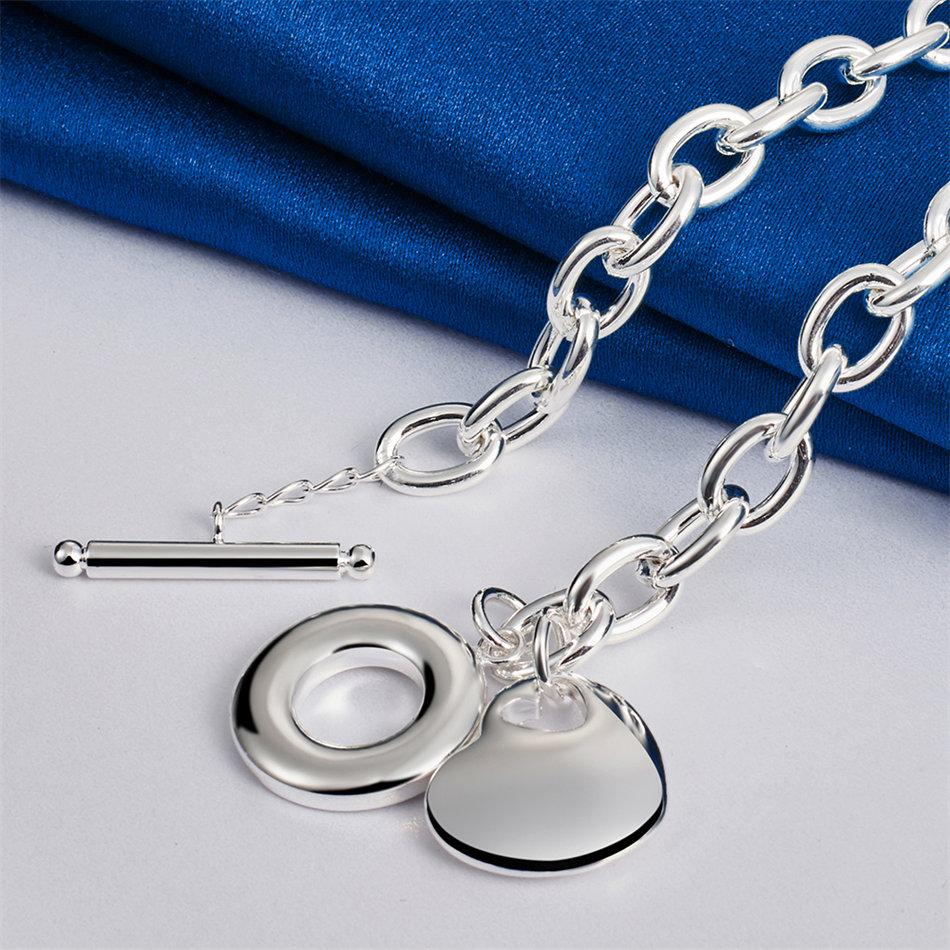 Collana a Cuore Delicata Lucidato in Argento Sterling 925 per Donna, Gioielli alla Moda per Feste e Matrimoni