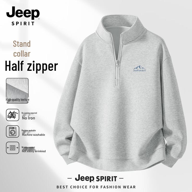 JEEP SPIRIT Men's Half-Zip Casual Sweatshirt
