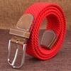 Masculino feminino lona simples webbing metal fivela tecido estiramento cinto cinta