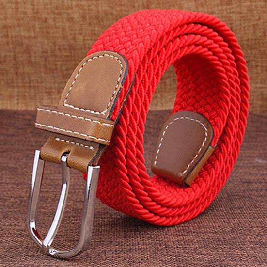 Masculino feminino lona simples webbing metal fivela tecido estiramento cinto cinta