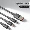 120W Three-in-One Original Fast Charge Cable: Type-C Mobile Data Charger