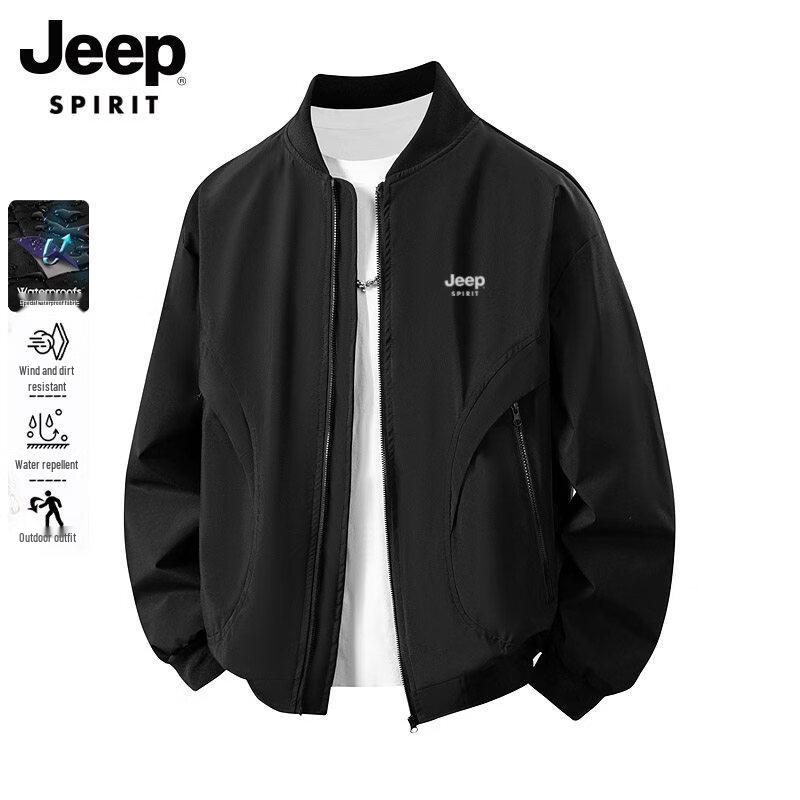 JEEP SPIRIT Men s Loose Fit Baseball Collar Bomber Jacket 4XL