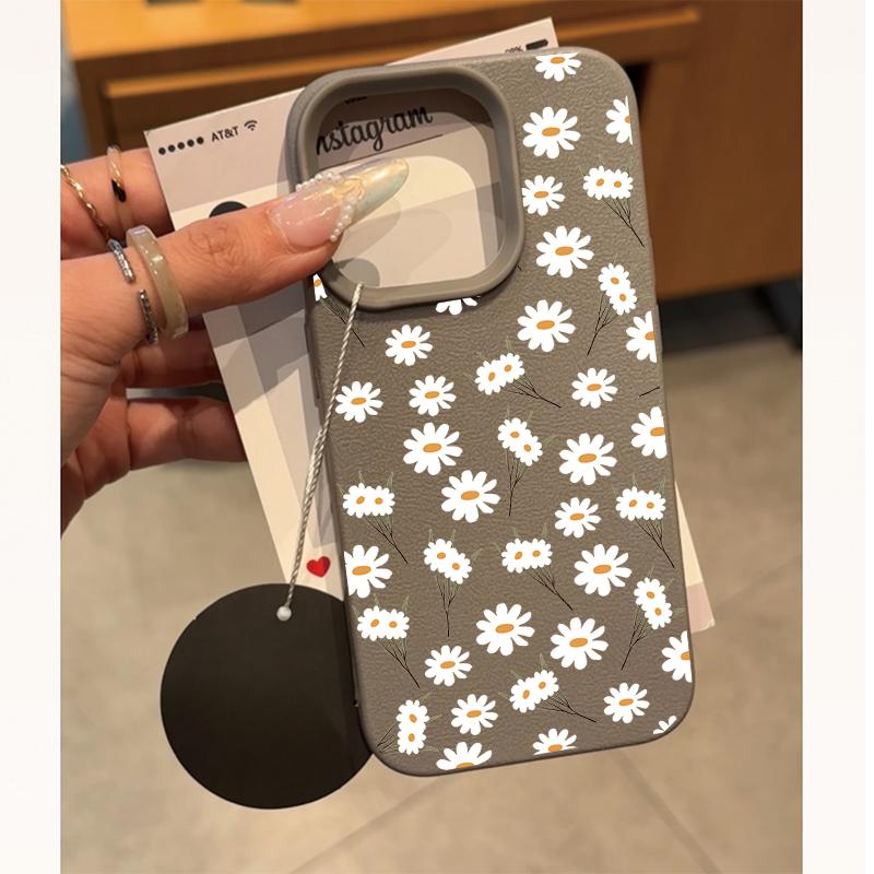 INS Cute Style Daisy Case For OPPO Reno 13 14 12 11 10 Pro 13F 12F 11F 5G Reno 7 4G 5 6 Lite 8T 7Z 8Z 8 Trendy PU Leather Cover