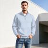 Herren Pullover mit vertikalem Streifenprint, Reißverschluss und Stehkragen, Lässiges Falten- Sportoberteil für Herbst Winter